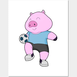 Pig Soccer player Soccer Posters and Art